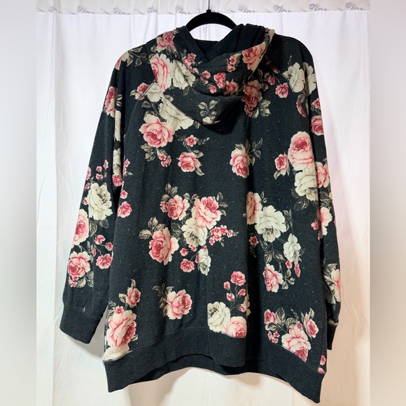 Torrid Black Floral Hoodie - Picture 2 of 4